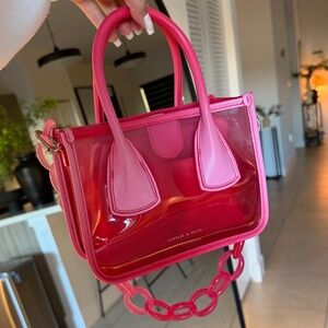 Ombré Pink Clear Bag